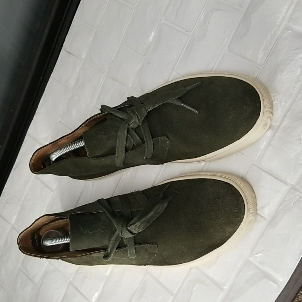 Ralph Lauren Joplin Olive Green Suede Leather Lining Desert Boots size 10D
